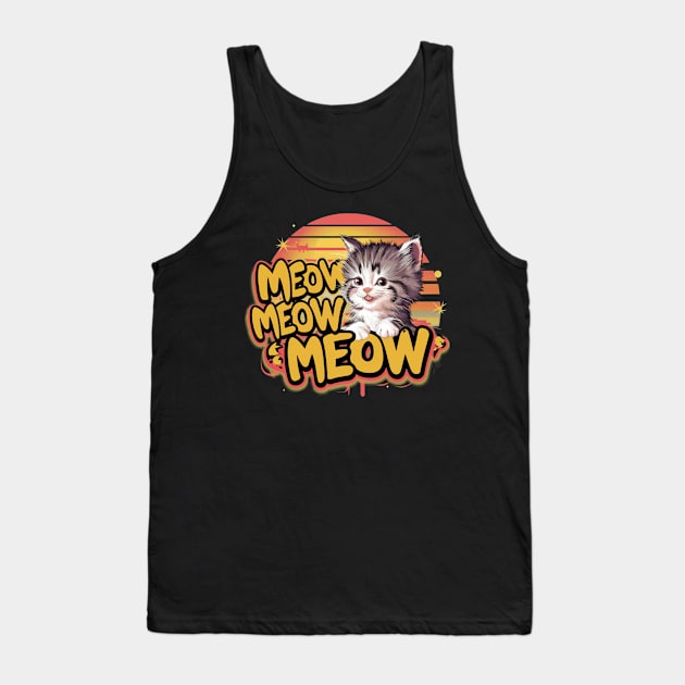 Meow Cat Tank Top by ZaxiDesign